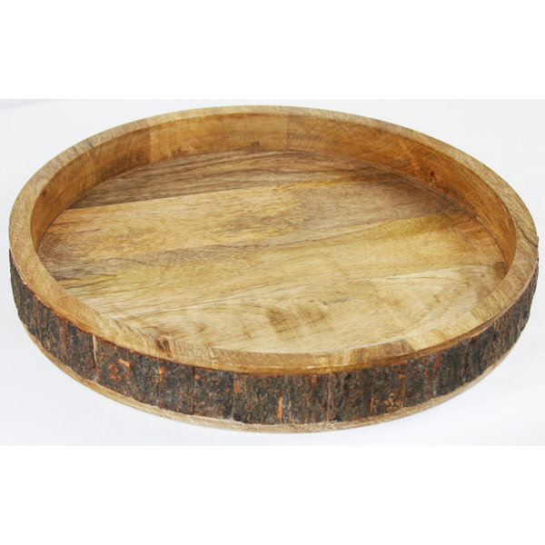 Manor Luxe Villa Artisan Rustic Wood Spanish Olive Round Tray & Reviews